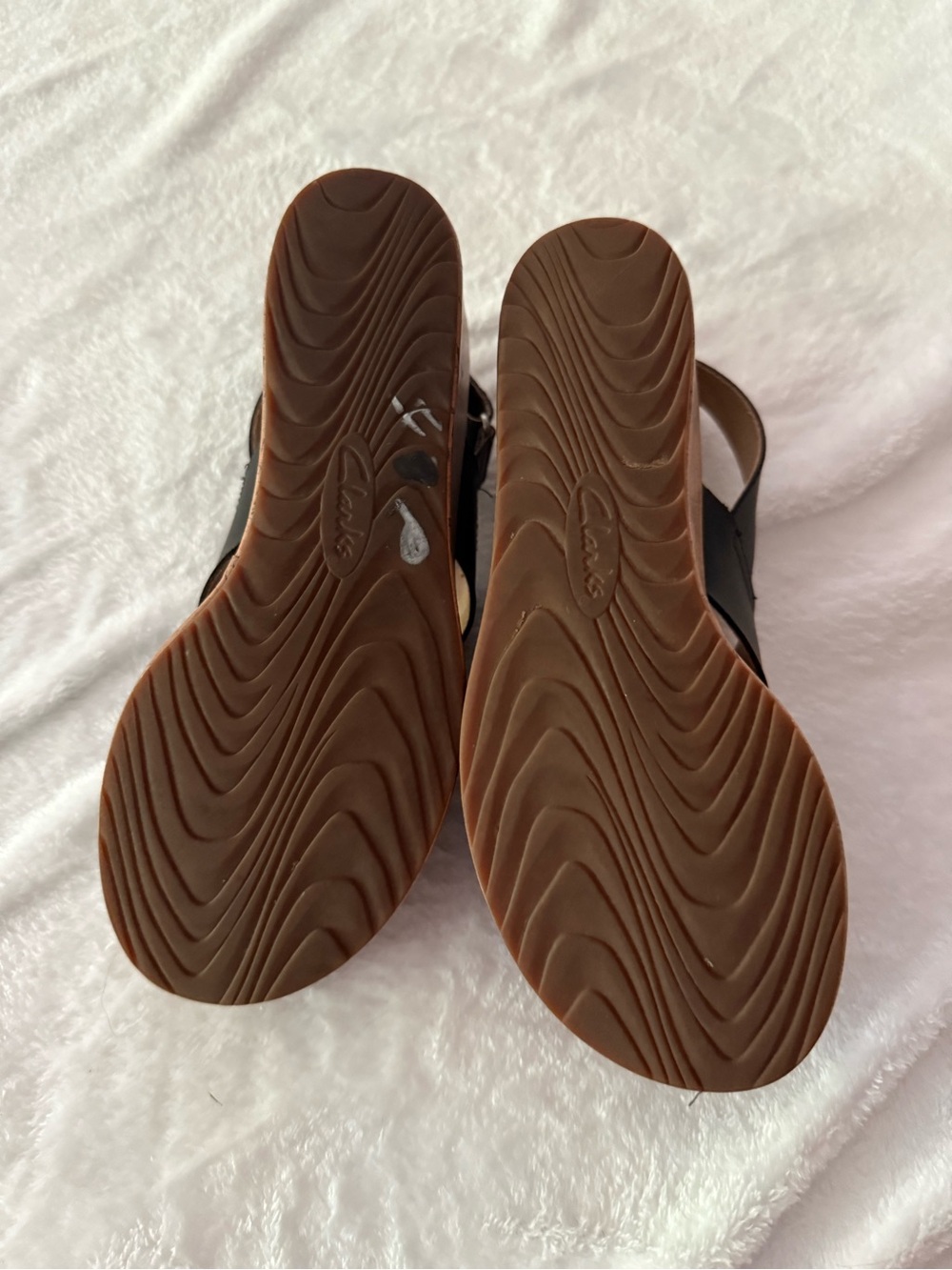Clarks Cushion Annadel Eirwyn Black Wedge Sandals 9 - Picture 8 of 8